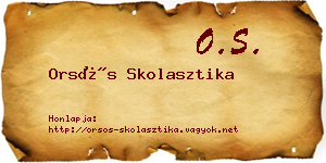 Orsós Skolasztika névjegykártya